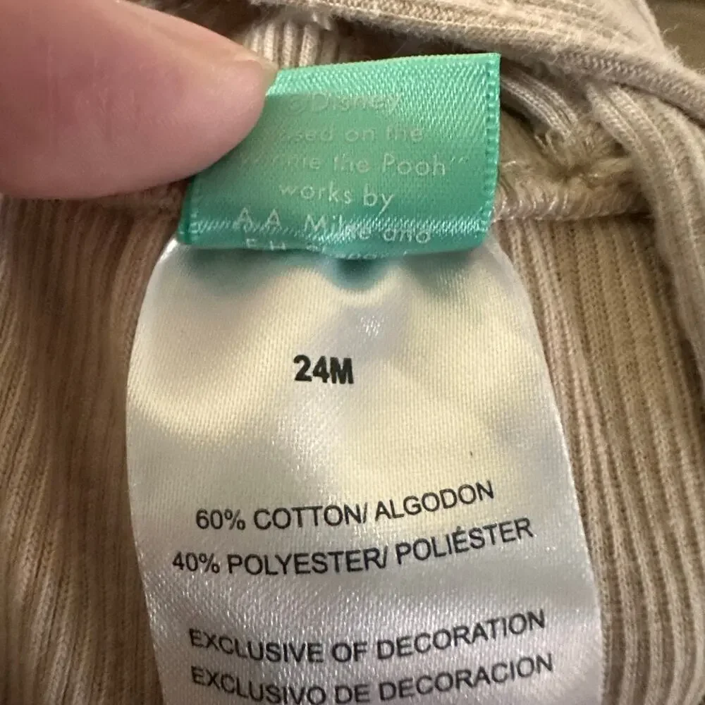 Winnie the Pooh Hunny Time Corduroy Overalls Beige Size 24 Months Disney